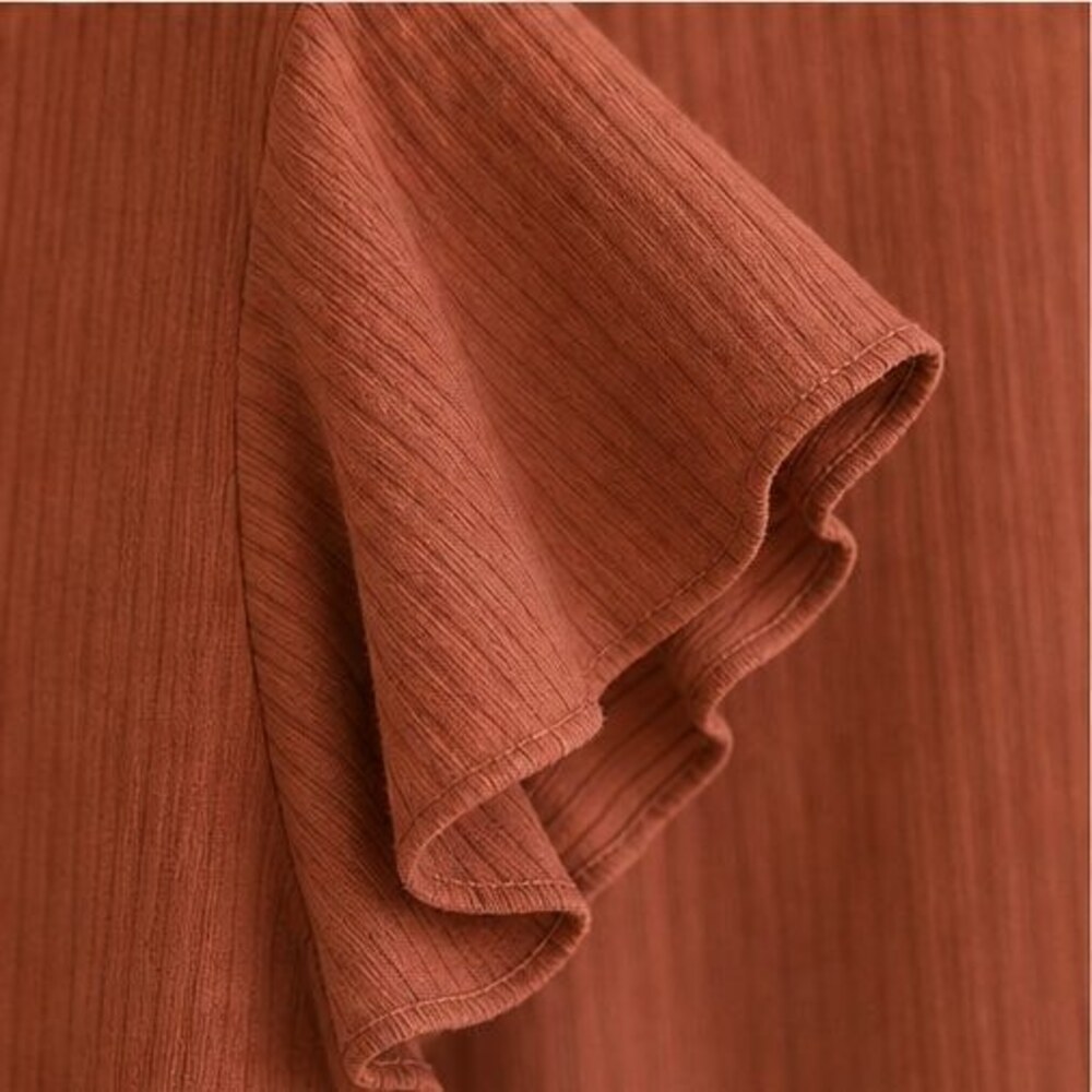 Rust Wrap Blouse - Picture 5 of 6